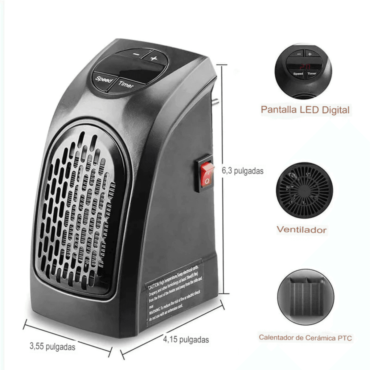 Calefactor Portátil 400W + Control Remoto