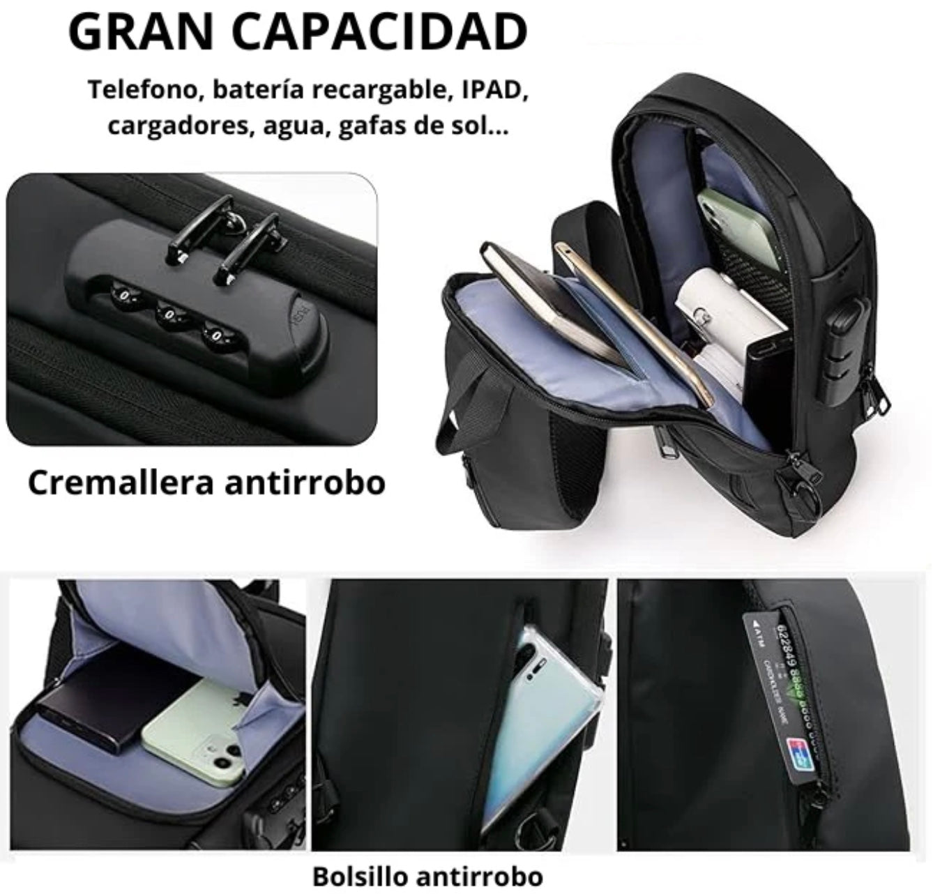 PACK Bolso cruzado antirrobo + AIRPODS de Regalo 🎁